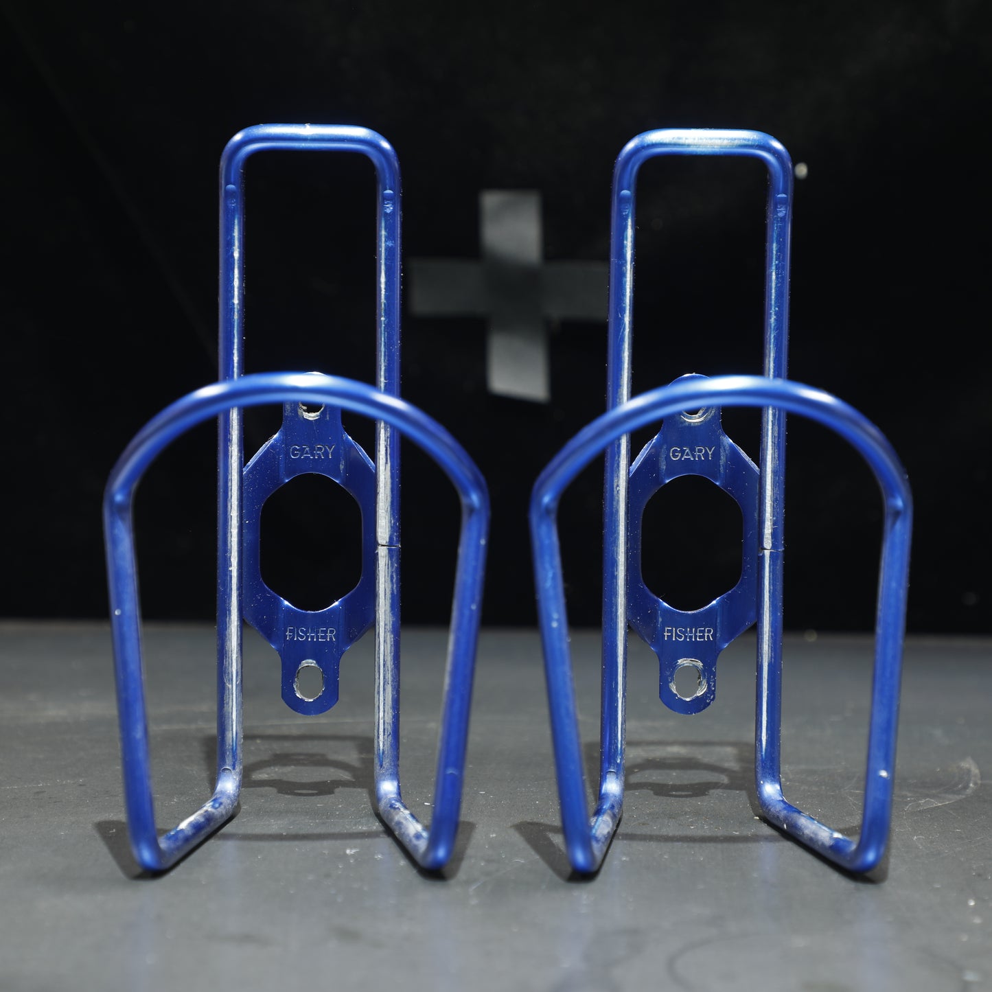 Gary Fisher Blue Anodized Bottle Cage Set