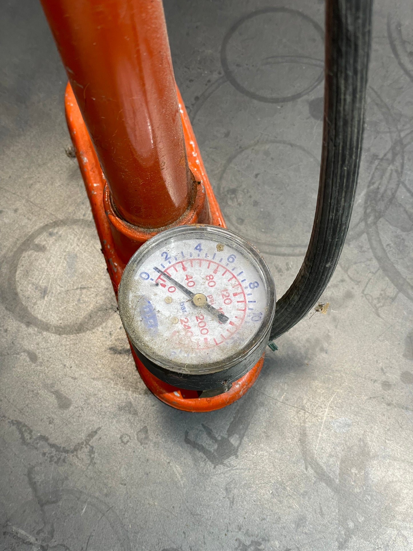 Orange Silca Floor Pump