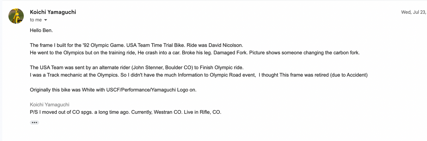 1992 Team USA Yamaguchi Time Trial